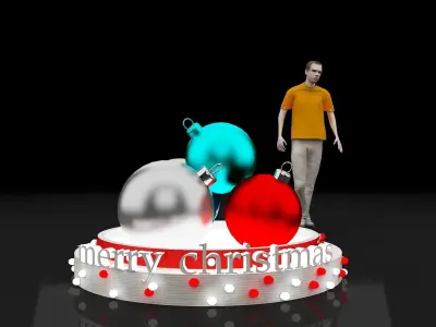  Christmas Gift Event Stand a341 3D model
