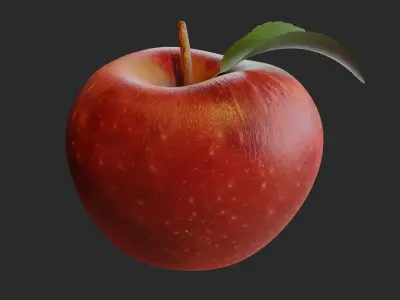 Red Apple Low-poly 3D model