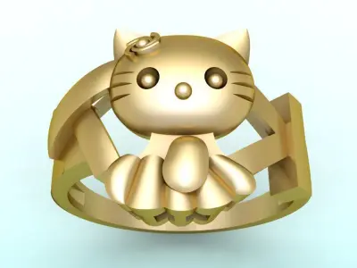 Kitty ring - Cat rings  3D print model
