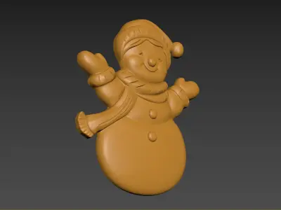 Snowman Relief 3D print model