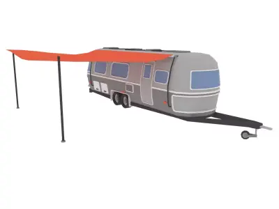 Camper trailer Low-poly 3D model