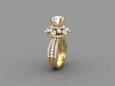 diamond women ring 3D print model