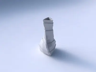 Vase twist puffy triangle with sharp ribbons 3D print model