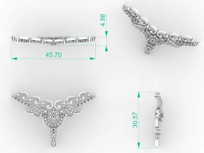 Angel Wing Diamond Necklace  3D print model