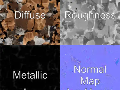 Nutria River Stone Sculpture with Realistic Fur Textures Low-poly 3D model