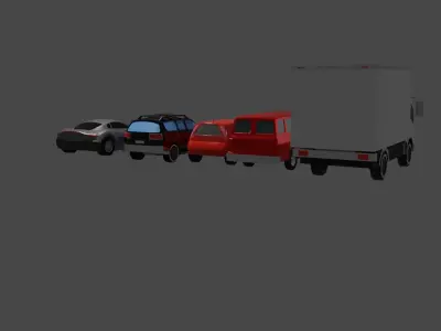Low poly car pack Low-poly 3D model