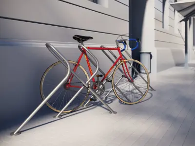 Stand with a model of a bicycle 3D model