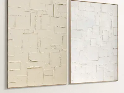 Plaster Two Photo Frame 336 Low-poly 3D model