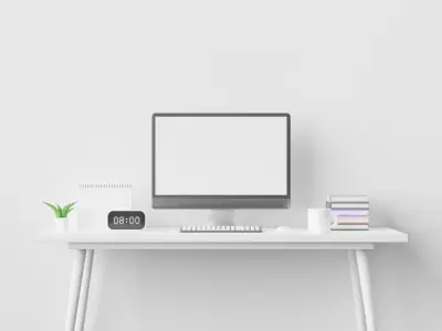 Workkspace desk and chair mockup 3D model