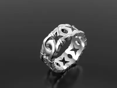 Cartier ring logos  3D print model