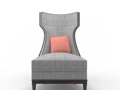 Luxury Demi Wing Chair Low-poly 3D model