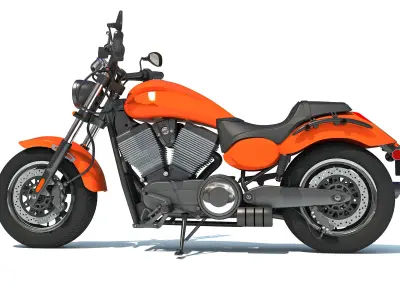 3D Motorcycle orange 3D model