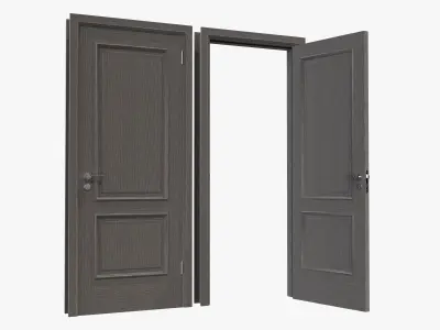 Door classic 05 closed opened 3D model