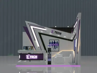 booth 3x4 open 2 side  3D model