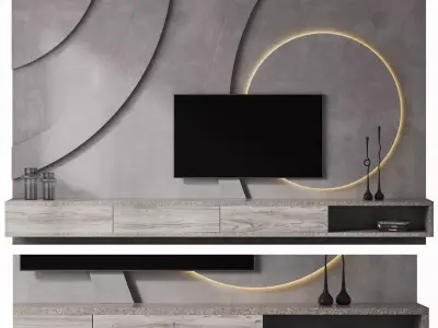 67 TV Wall Composition 3D model