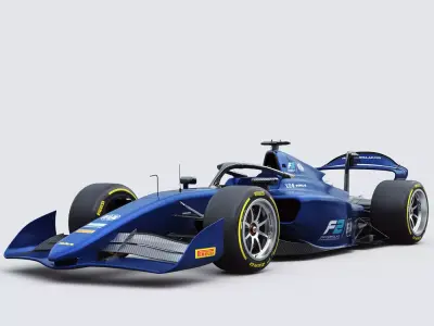 Dallara F2 2024 Template to livery  Low-poly 3D model