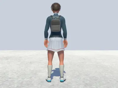Cyclist female avatar 1 Low-poly 3D model