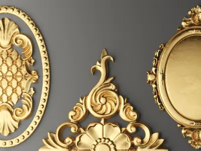Rosette Molding set 1 3D model