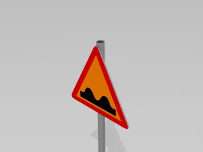 Speed bumps sign 3D model