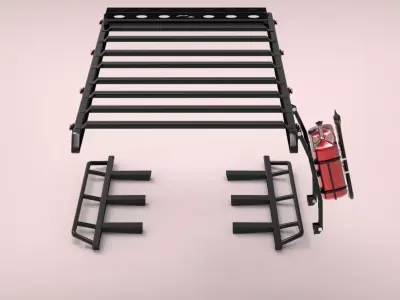 PROLINE rack and running boards for Land Cruiser J76 Low-poly 3D model