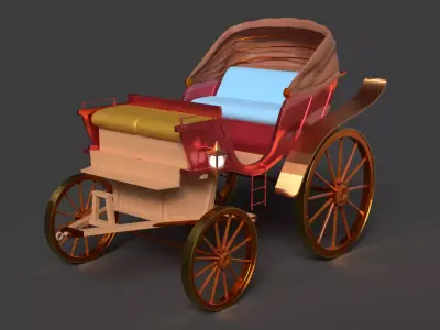 Chinese vintage buggy  Low-poly 3D model by aceimagedesign-1
