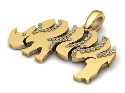Luxury Rhino Pendant 3D print model