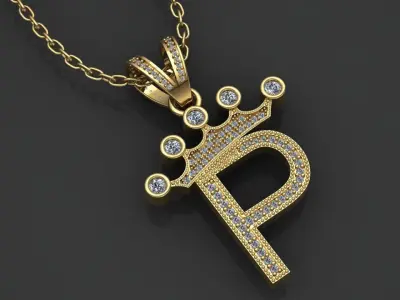P letter pendant 3D print model