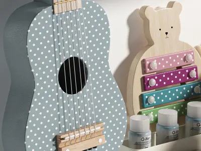 Jabadabado Teddy Wooden Toys Decoration and Storage for kids 3D model