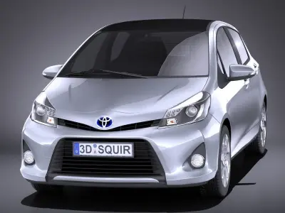 Toyota Yaris Hybrid 2014 VRAY  3D model