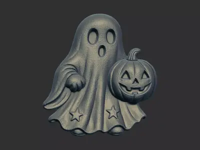 ghost with pumpkin cnc model 3D print model