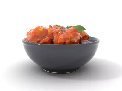 Spicy Chicken Bowl model pack Low-poly 3D model