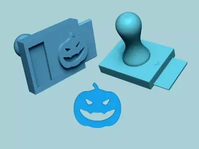 Stamp 49 - Halloween Pumpkin - Fondant Decoration Maker Toy 3D print model