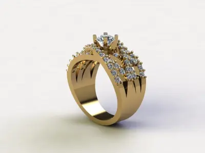 Women Solitaire ring 2020 popular model cad file  R101 Free 3D model