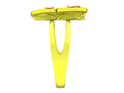 Luxury Butterfly Gemstone Ring 3D Model for Fine Jewelry 5285 3D print model