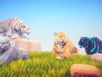 Poly Art Tiger Low-poly 3D model