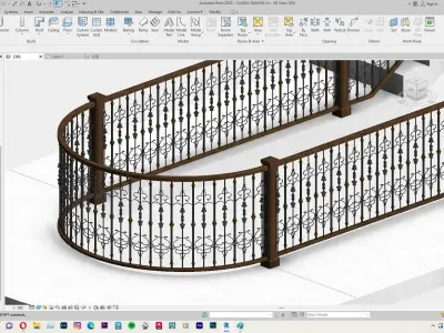Classic Railing Revit Family 3D model