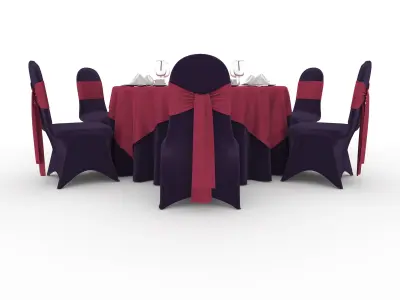 Banquet Table and Chair 73 3D model