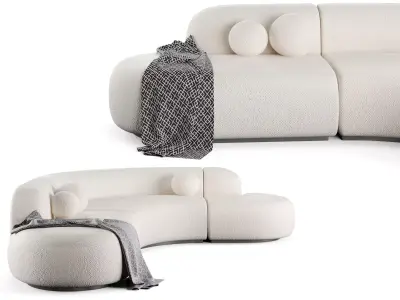 Bjorn Sofa Boucle Cream 3D model