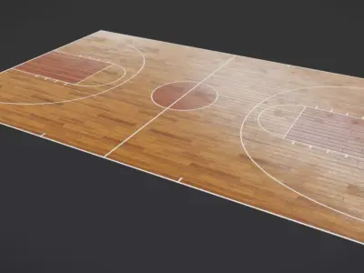 Basketball Court Indoor Floor Low-poly 3D model