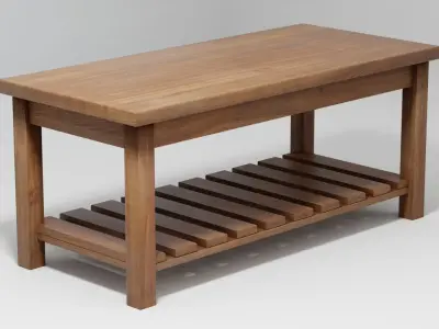 Rustic Wooden Coffee Table 3D model