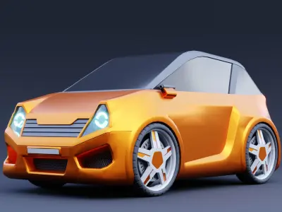 Stylized Compact Car - Low-Poly Game and Animation Model Low-poly 3D model