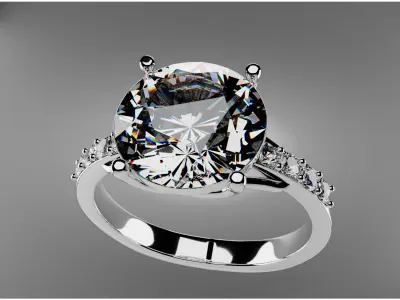 luxury diamond ring Low-poly 3D model