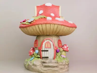 FANTASY MUSHROOM HOUSE DECORATION 3D print model purchase