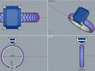 Engagement ring model 478 3D print model
