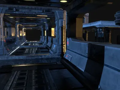 Modular Sci-Fi Estructures Low-poly 3D model