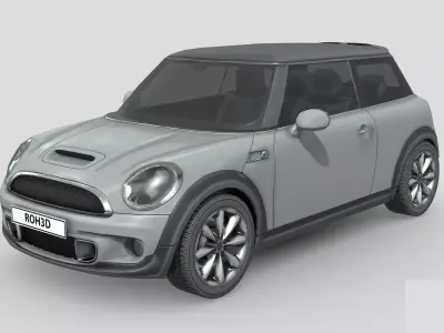 Low Poly Car - Mini Cooper S hardtop 2011 Low-poly 3D model