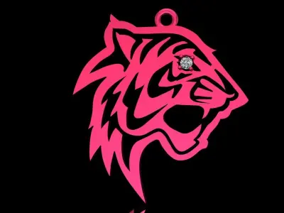 tiger pendant 3D model 3D print model