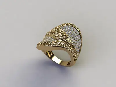 STL 3DM Women Ring Womens Ring Diamonds With Stone Model 3D print model
