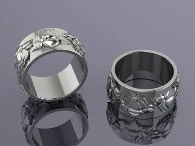 Jewelry Water Lily Ring Gold MK-078 3D print model