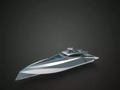 fast luxury yacht 3D model